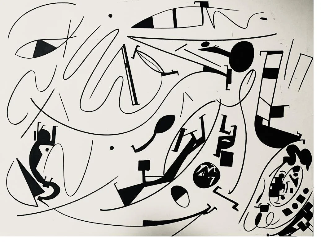 DOUKOU — 2020, marqueur à encre à l'huile noire sur papier, exemplaire unique 1/1, SEYMR®