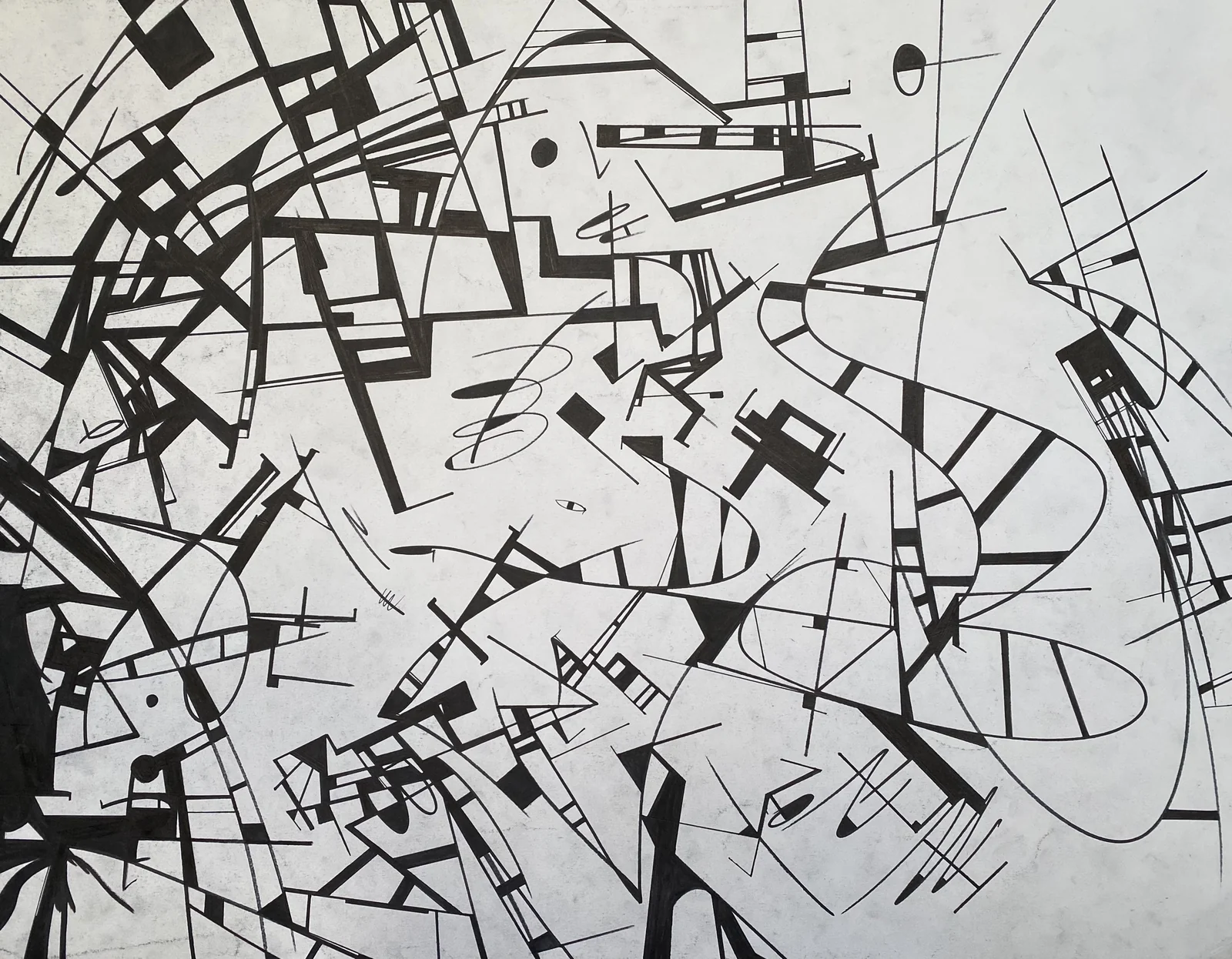 HUMAN ALGORITHM — 2021, marqueur à encre à l'huile noire sur papier, exemplaire unique 1/1, SEYMR®