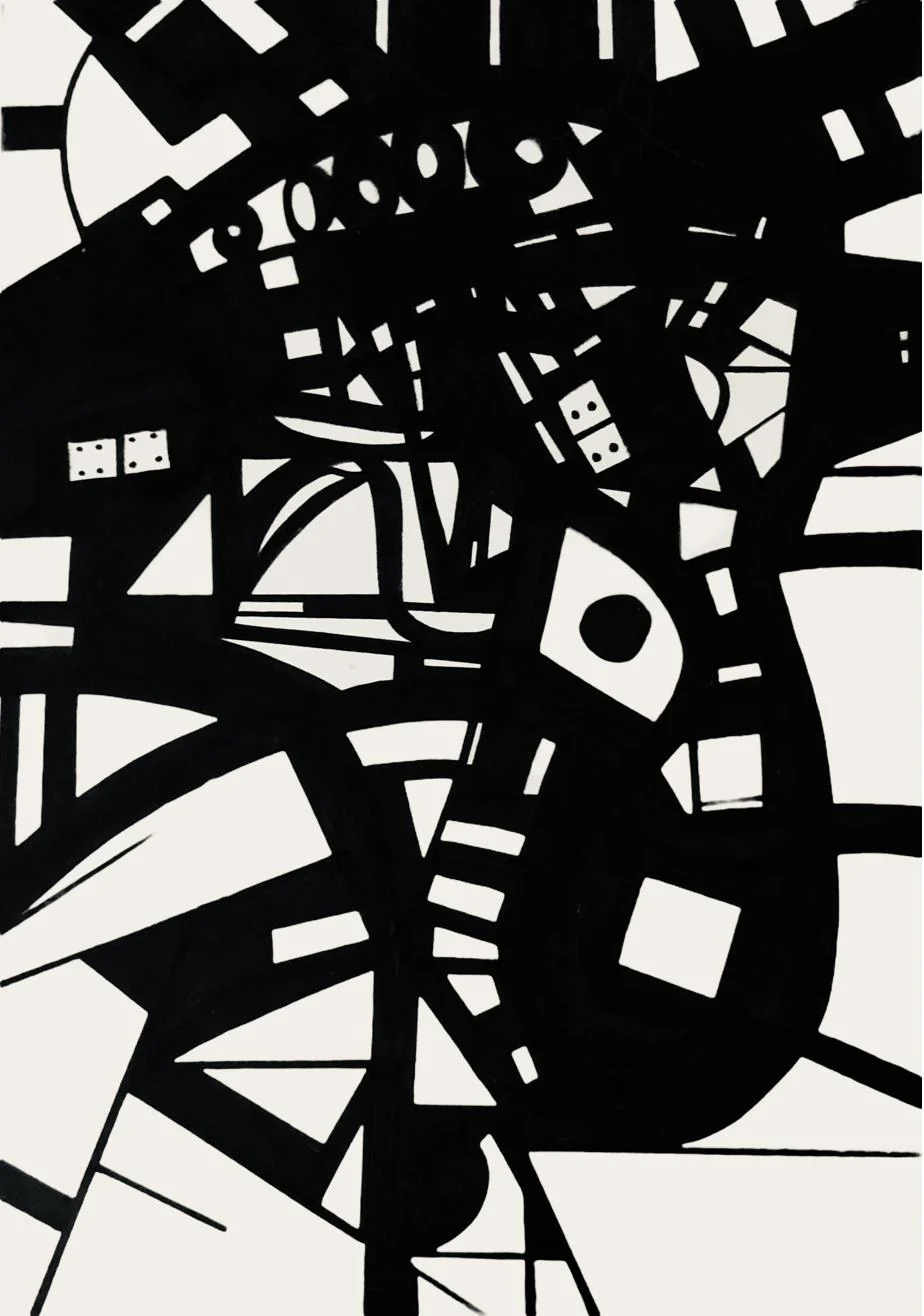 LAKOU — 2020, marqueur à encre à l'huile noire sur papier, exemplaire unique 1/1, SEYMR®